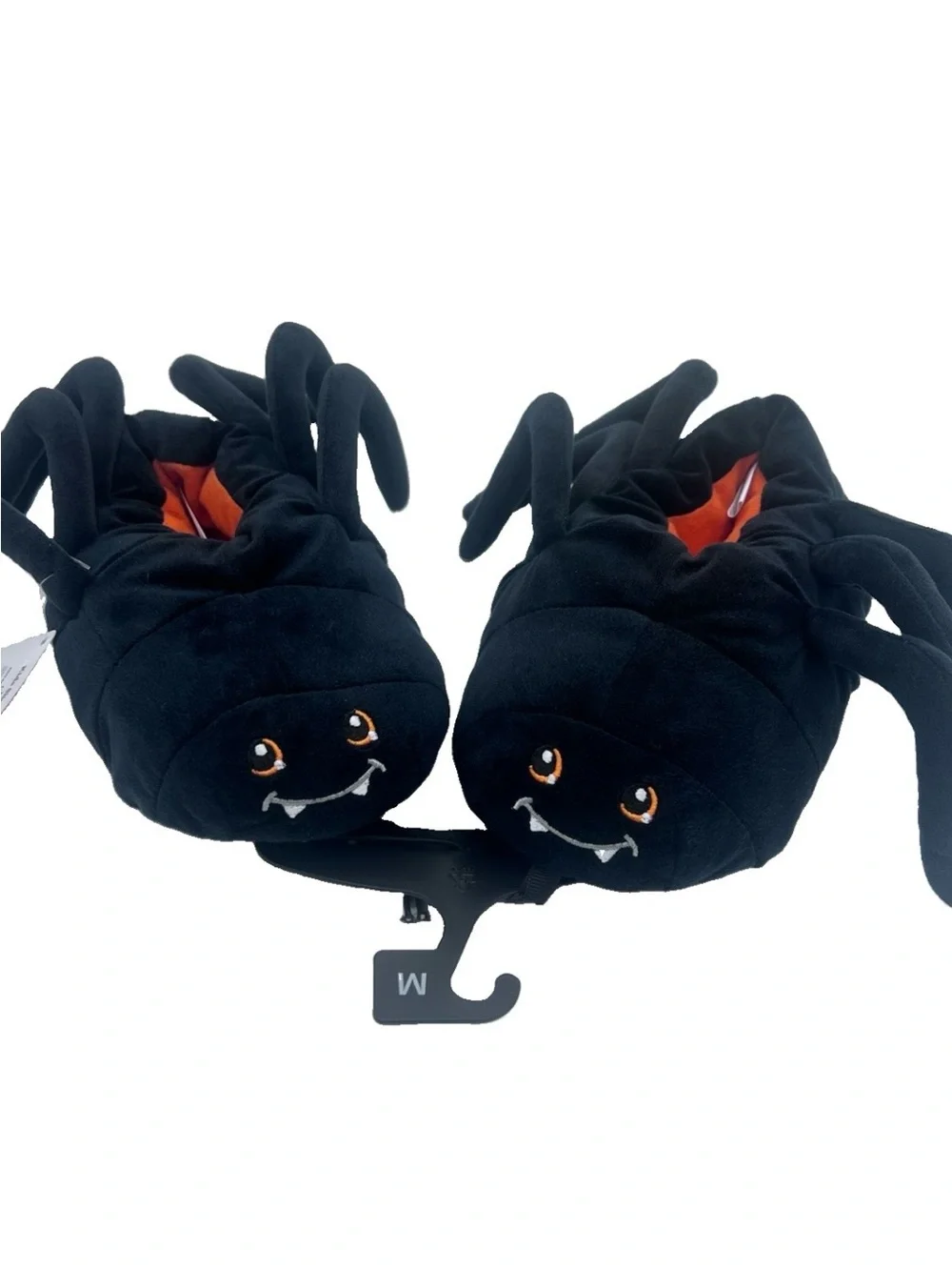 Celebrate Halloween Kids Black Spider Critter Slippers M (11-12) & Glow Toy Lot